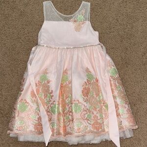 American Princess - Floral Embroidered Pink Dress size 6